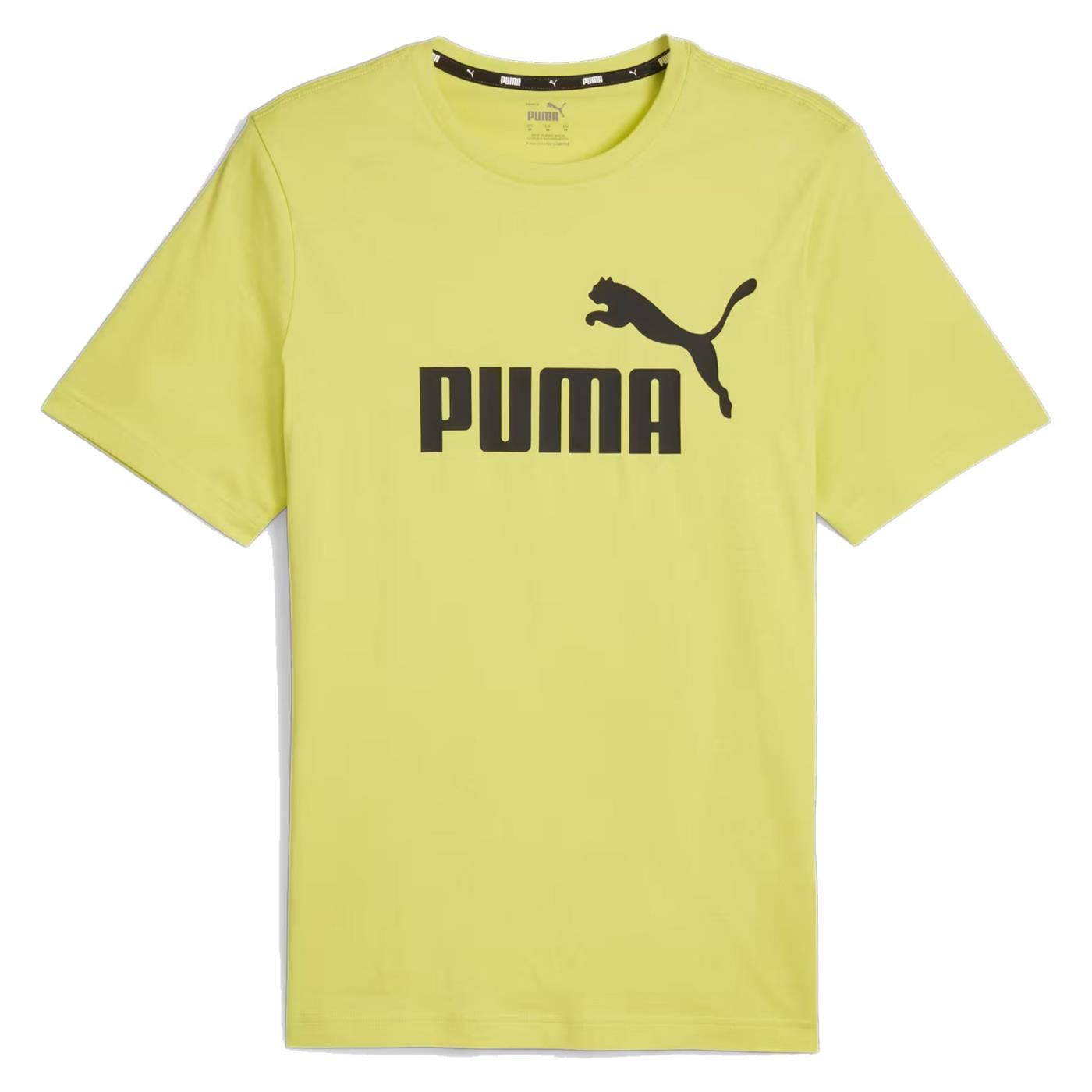 Puma Ess Logo Tee (S) Lime Sheen