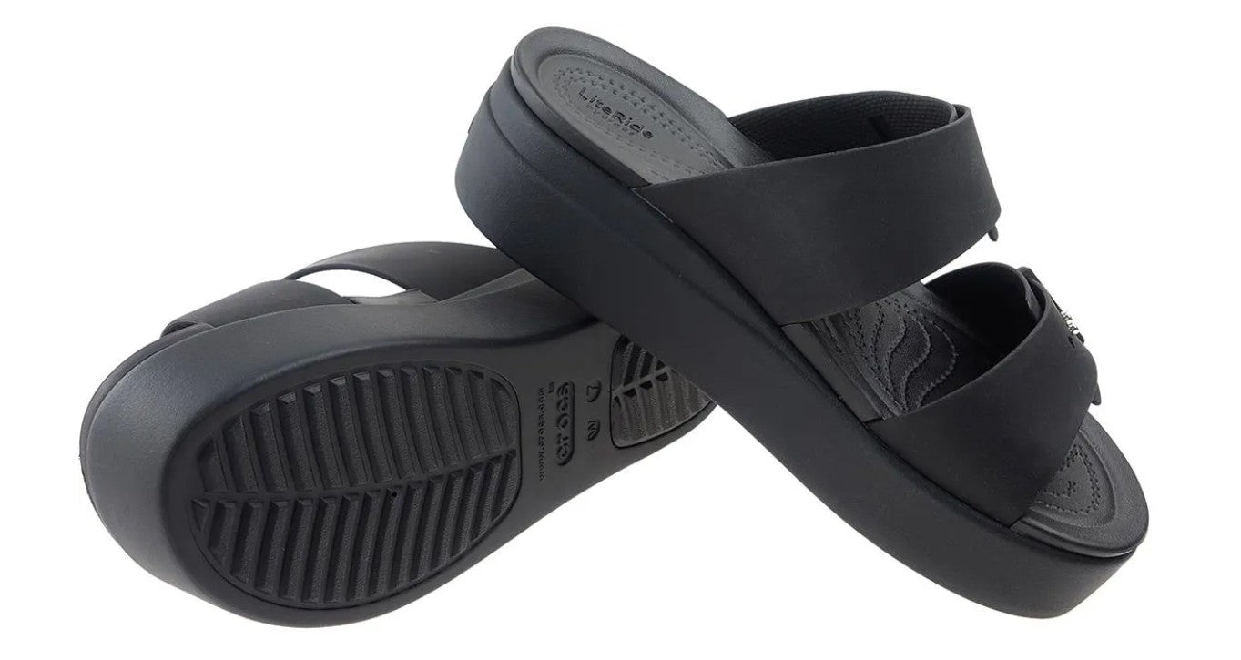 Crocs Brooklyn Buckle Low Wedge - Black