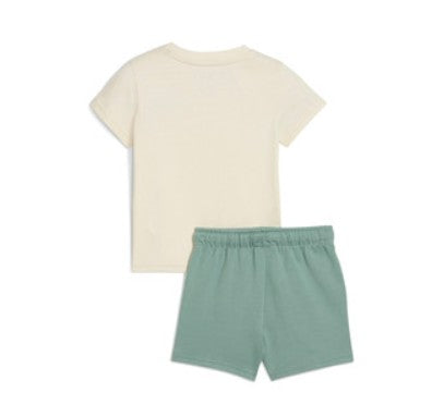 Puma Minicats Ess Tee and Shorts Set Inf Alpine Snow