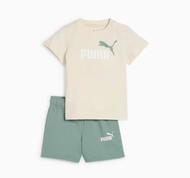 Puma Minicats Ess Tee and Shorts Set Inf Alpine Snow