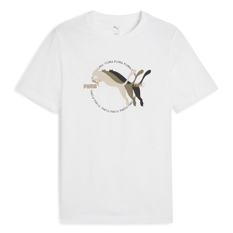 Puma Graphics Multiple Cat Logo Tee Wht
