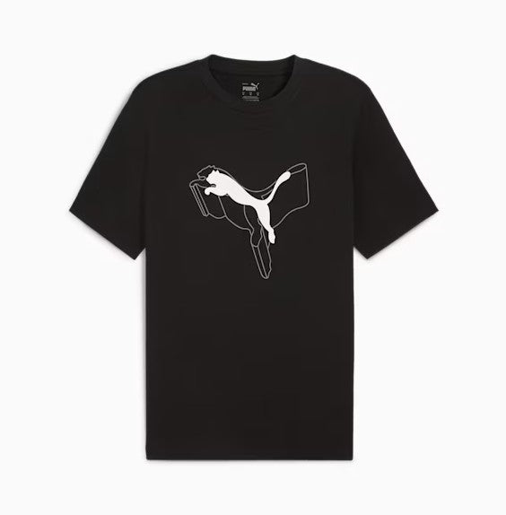 Puma Ess+Logo Lab Cat Tee Black
