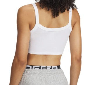 UA Womens Rvl Rib Baby Tank Wht