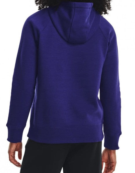 UA Womens Rival Fleece Logo Hoody Blu/Wht