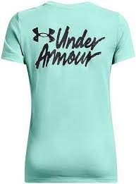 UA WOMENS TECH TWIST GRAPHIC SS WHT/BLK