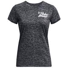 UA WOMENS TECH TWIST GRAPHIC SS BLK/WHT