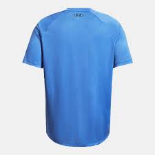 UA MENS UA Tech Prt Fill SS BLUE