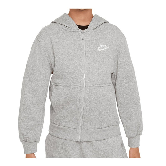 NIKE K NSW CLUB FT HD FZ LS LBR GREY