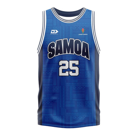 2025 Lakapi Samoa Men's Basketball Singlet Blue