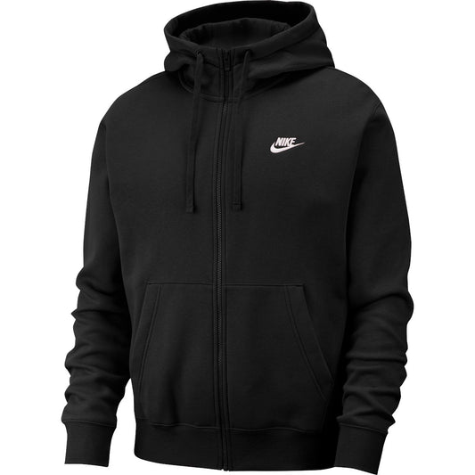 NIKE M NSW CLUB HOODIE FZ BB BLK/WHT