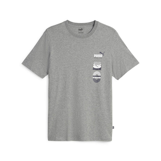 PUMA GRAPHICS VERTICAL TEE GRAY HEATHER