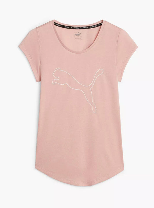 PUMA W PERFORMANCE HEATHER CAT TEE PINK HEATHER