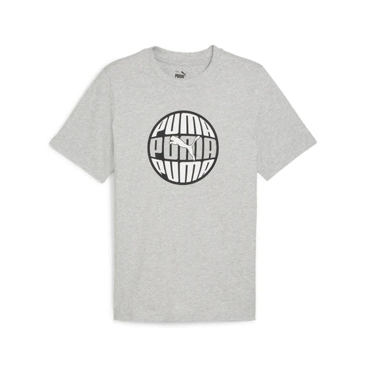 PUMA GRAPHICS CIRCULAR TEE LT GRAY HEATHER