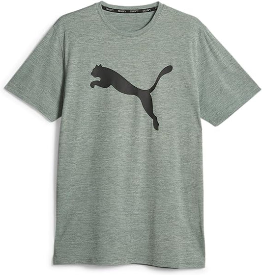 PUMA TRAIN FAV HEATHER CAT TEE EUCALYPTUS