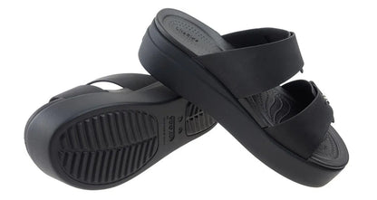 Crocs Brooklyn Buckle Low Wedge - Black