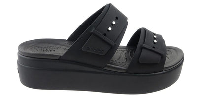 Crocs Brooklyn Buckle Low Wedge - Black