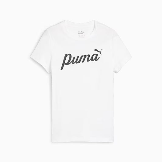 PUMA ESS+ SCRIPT TEE G WHITE