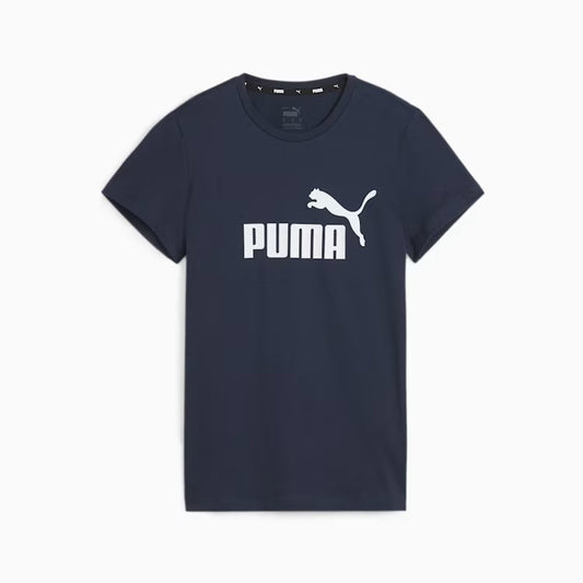 PUMA W ESS LOGO TEE (S) CLUB NAVY