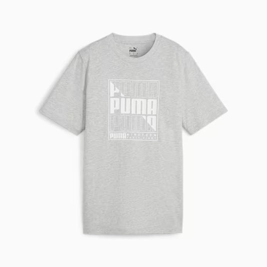 PUMA GRAPHICS PUMA BOX TEE LT GRAY HEATHER