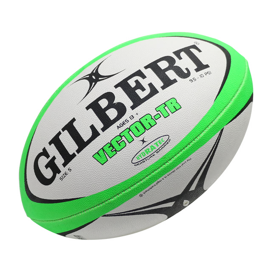 Gilbert Vector TR-Rugby Ball Black/Lime-Sz5
