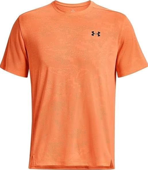 UA Men Tech Vent Jacquard SS Orange/Blk