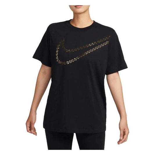 NIKE W NSW PE GFX TEE SHINE BLK