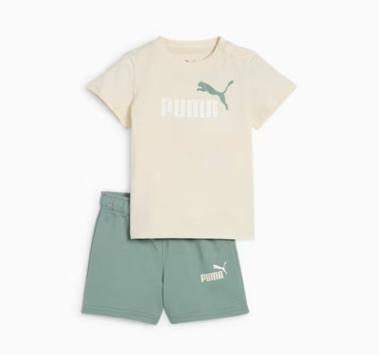Puma Minicats Ess Tee and Shorts Set Inf Alpine Snow