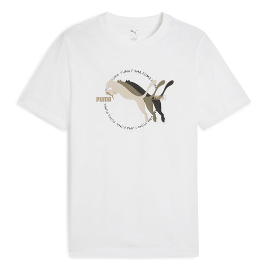 Puma Graphics Multiple Cat Logo Tee Wht