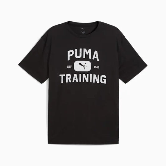 Puma M Graphics Train Logo Relaxed Tee Blk