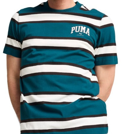 Puma Squad Stripe AOP Tee Cold Green