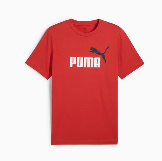 Puma Ess 2 Color No.1 Logo Tee Red Fire