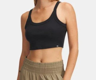 UA Womens Rvl Rib Baby Tank Blk