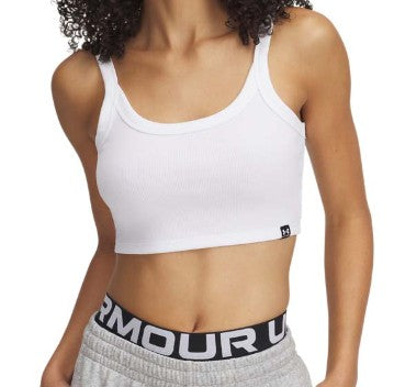 UA Womens Rvl Rib Baby Tank Wht
