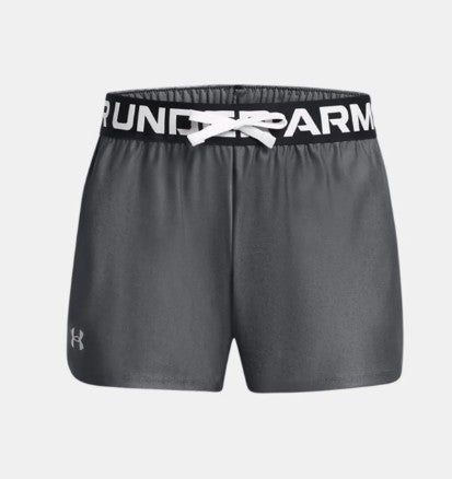 Under Armour Girls Play Up Solid Shorts Gry/Sil