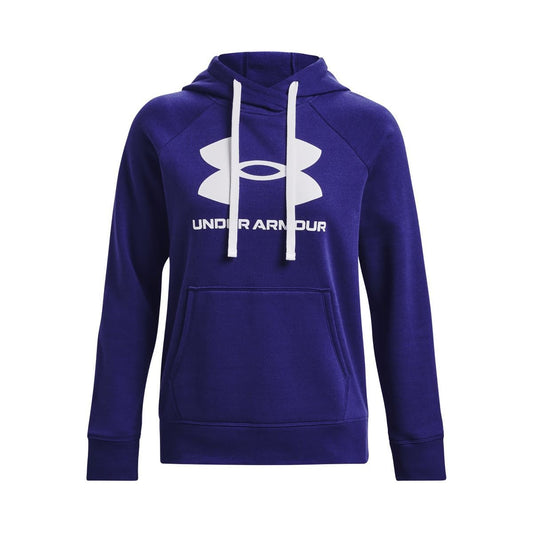 UA Womens Rival Fleece Logo Hoody Blu/Wht