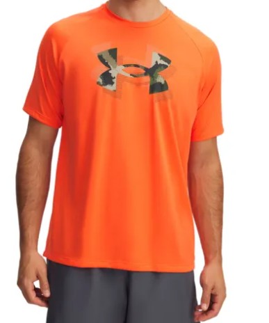 UA Men Tech Print Fill SS Fire
