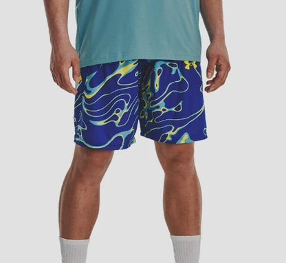 UA MN Baseline 10" Print Short Royal/Starfruit