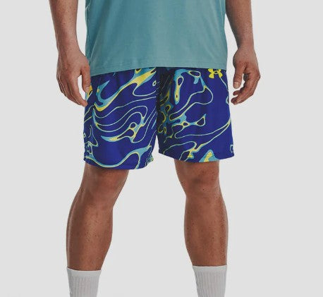 UA MN Baseline 10" Print Short Royal/Starfruit