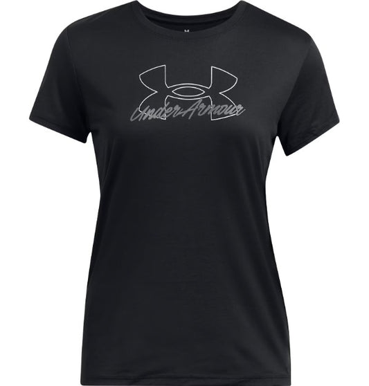 UA Womens Tech Script SS Blk