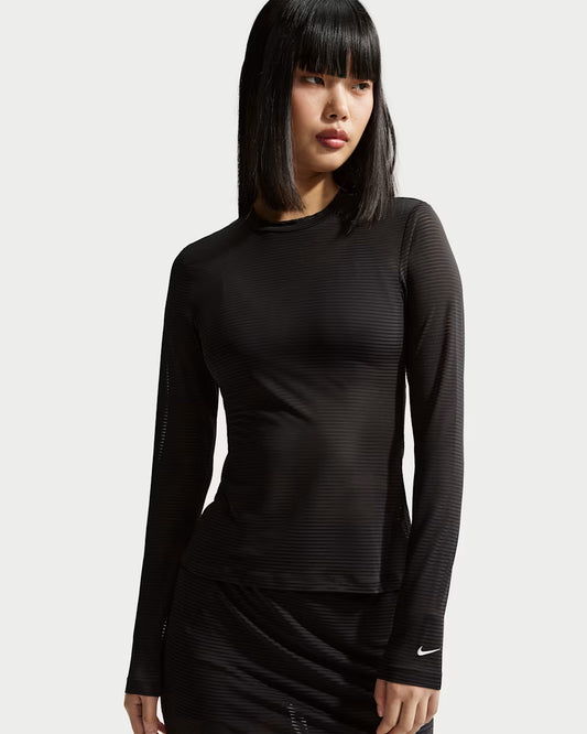 Nike Women's Sheer LS Top Black