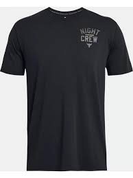 UA MENS UA PJT ROCK NIGHT CREW SS BLK