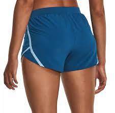 UA WOMENS FLY BY 2.0 SHORT VARSITY/BLU