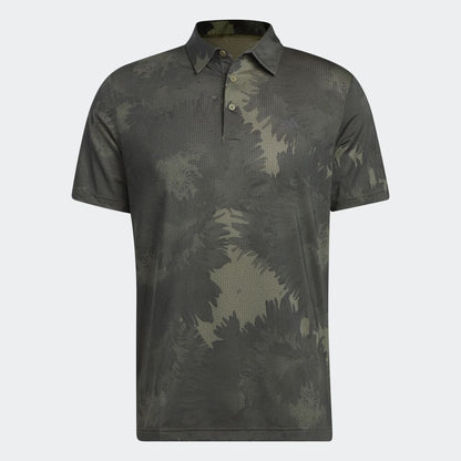 ADIDAS MNS PRINT POLO SHIRT OLIVE/BLK