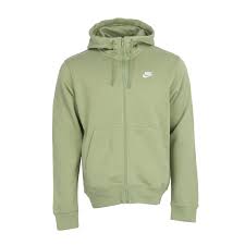 NIKE M NSW CLUB HOODIE FZ BB GREEN/WHT