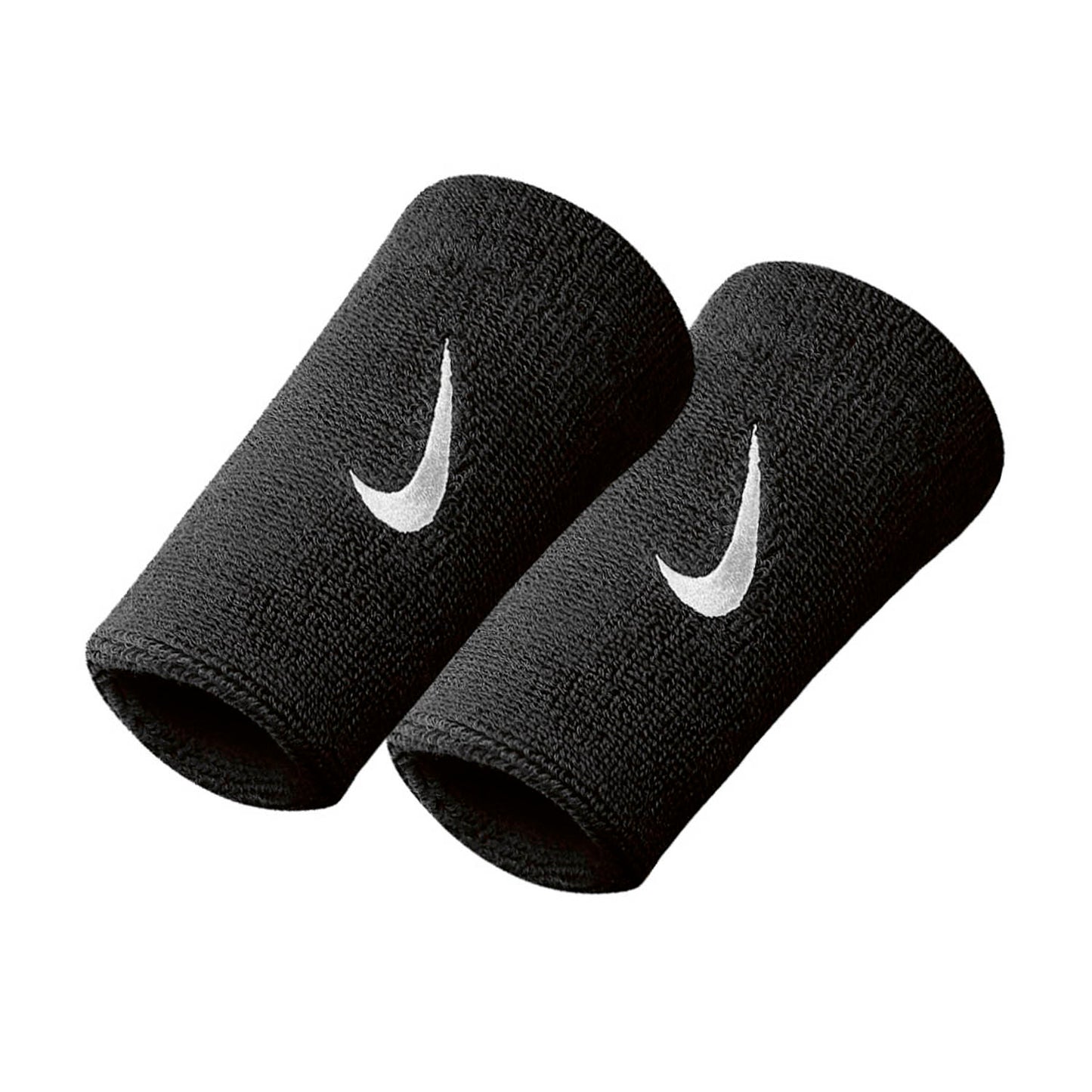 NIKE SWOOSH DOUBLEWIDE WRISTBANDS 2 PK BLK/WHT