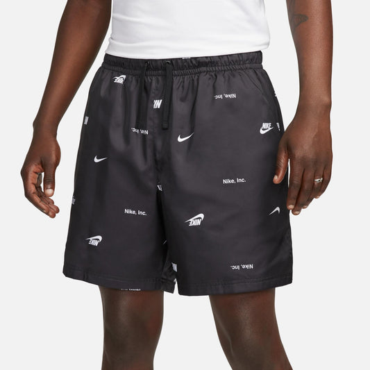 NIKE CLUB+ WVN FLOW SHORT AOP BLK/WHT