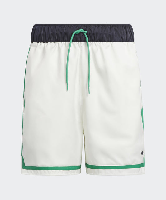 ADIDAS HOOP PREP SHORT OFF WHT/COURT GRN