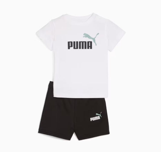 Puma Minicats Ess Tee and Shorts Set Inf Puma Wht