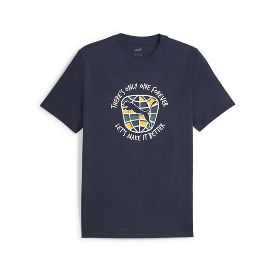 PUMA GRAPHICS FOREVER BETTER TEE NAVY