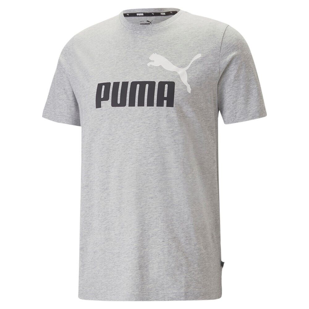 PUMA ESS+ 2 COL LOGO TEE LT GRAY